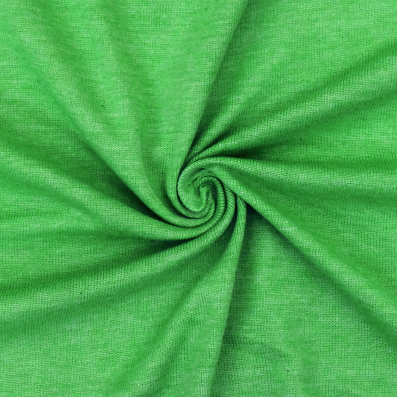 Kelly Green Slub Stretch Polyester 1X1 Rib Knit Fabric By the Yard